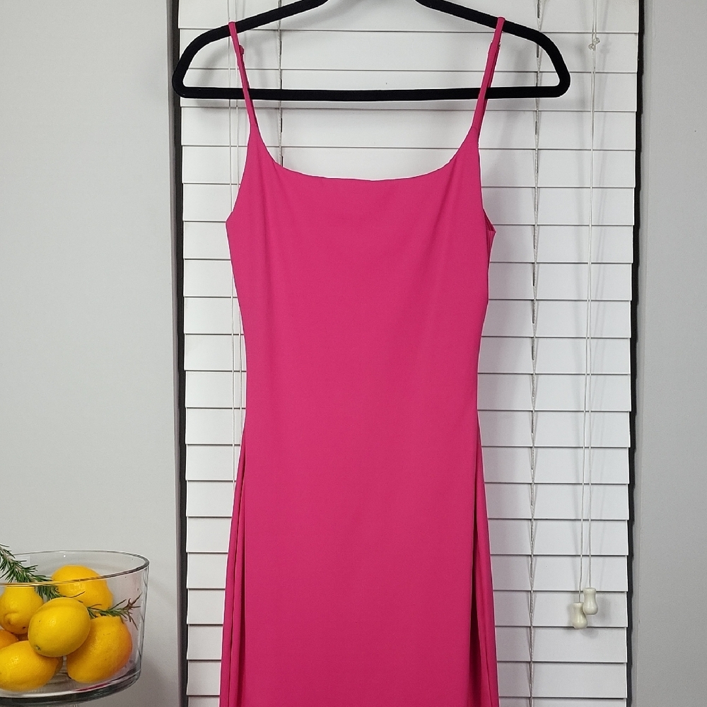 SALTY Hot Pink Slip Dress - Spaghetti Strap. Size S